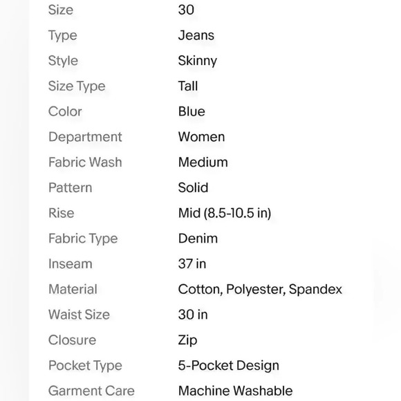 Alloy Apparel Power Stretch Medium Rise Tall Five Pocket Style Skinny Jeans - Picture 9 of 9